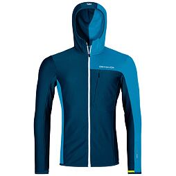 ORTOVOX mikina FLEECE LIGHT HOODED Petrol Blue