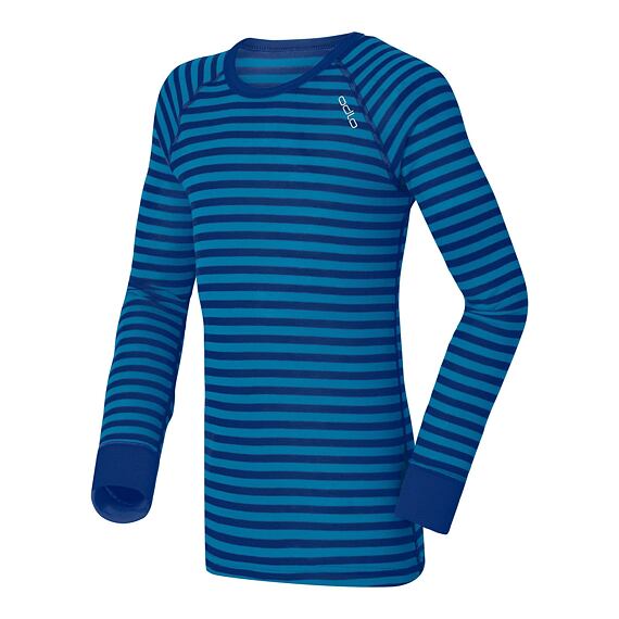 ODLO Shirt l/s crew neck WARM Kids modro-modrá 2015