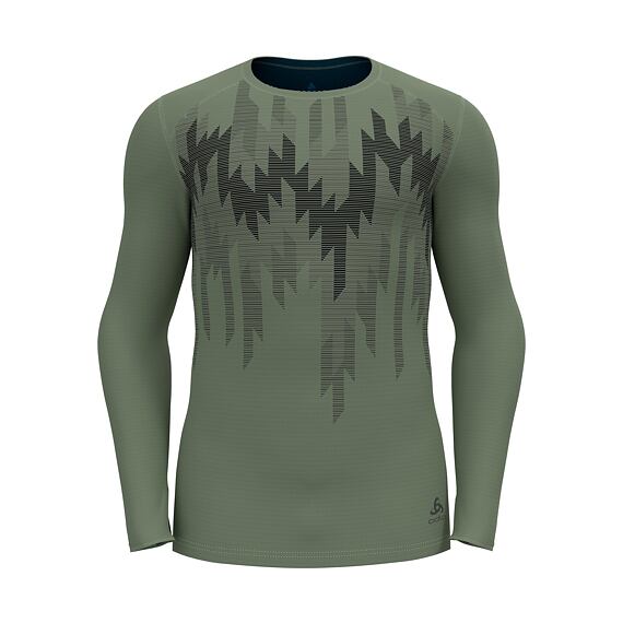 ODLO pánské triko ACTIVE WARM ECO Graphic světle zelené