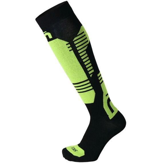 MICO dětské lyžařské podkolenky SUPER THERMO Nero/Giallo Fluo