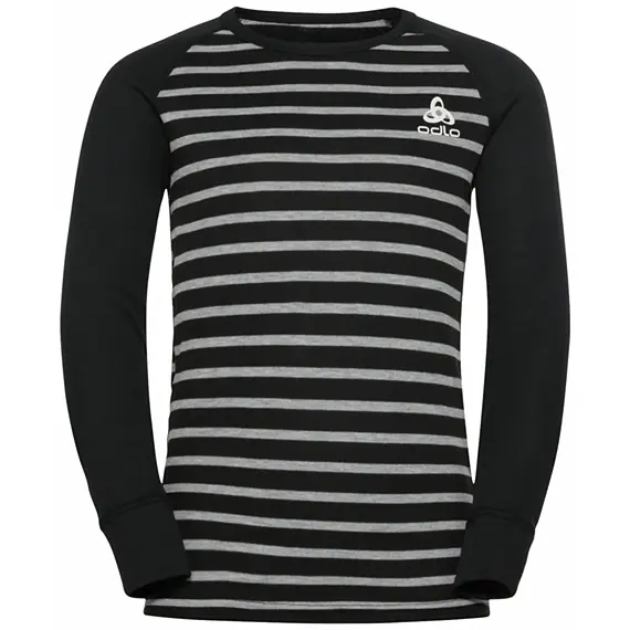 ODLO dětské triko ACTIV WARM ECO KIDS černé + šedé