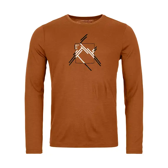 ORTOVOX pánské triko 185 MERINO MTN CUTOUT Bristle Brown