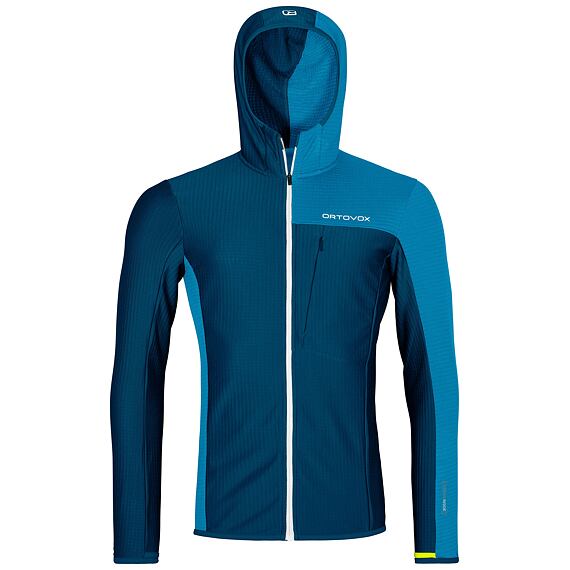 ORTOVOX mikina FLEECE LIGHT HOODED Petrol Blue